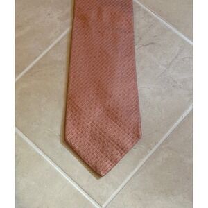 Banana Republic Mens Silk Tie Peach Salmon Textured Weave Made in Italy Formal